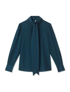 Bianca Blouse With Scarf - Petrol Blue -The Modern Femme Sales AU21 B124 BIANCA PETROL BLUE CO 5171
