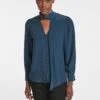 Carla Blouse With Scarf - Petrol Blue -The Modern Femme Sales AU21 B125 CARLA PETROL BLUE LS 15406