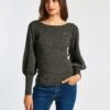 Eva Wool Boat Neck Jumper - Khaki