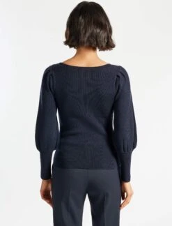 Eva Wool Boat Neck Jumper - Navy -The Modern Femme Sales AU21 K29 EVA NAVY LS 6657