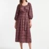 Ingrid Organic Cotton Maxi Dress - Pink Shibori Print -The Modern Femme Sales AU22 D447 INGRID PINK SHIBORI PRINT LS 1213
