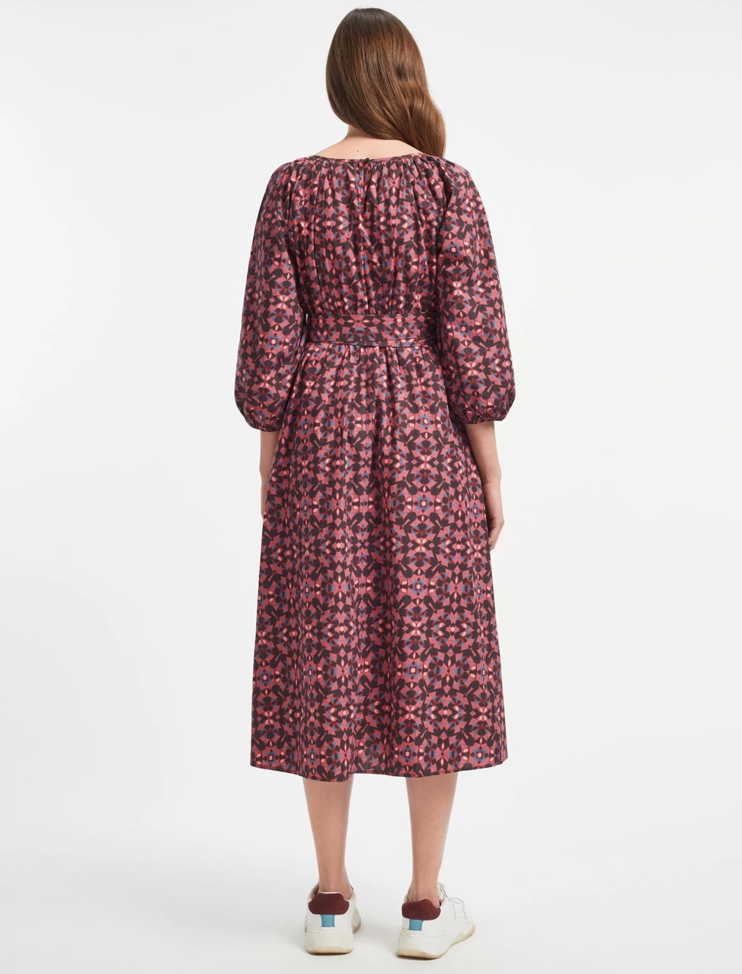 Ingrid Organic Cotton Maxi Dress - Pink Shibori Print 6 Ingrid Organic Cotton Maxi Dress - Pink Shibori Print - Image 4