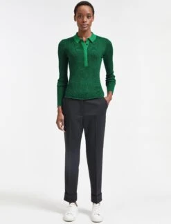 Jonah Wool Jumper - Emerald Green Black Stripe -The Modern Femme Sales AU22 K39 JONAH EMERALDGREEN BLACK STRIPE LS 2187