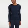 Jackson Wool Skinny Rib Jumper - Black Navy Blue Stripe -The Modern Femme Sales AU22 K48 JACKSON BLACK NAVY BLUE STRIPE LS 28347