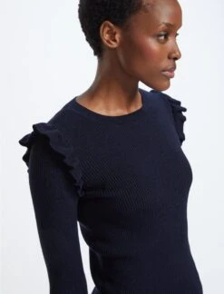 Jessie Wool Jumper - Navy -The Modern Femme Sales AU22 K71 JESSIE NAVY LS 1402