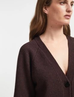 Courtney Wool Boxy Cardigan - Russet Brown -The Modern Femme Sales AU22 K87 COURTNEY RUSSET BROWN LS 1669
