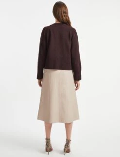 Courtney Wool Boxy Cardigan - Russet Brown -The Modern Femme Sales AU22 K87 COURTNEY RUSSET BROWN LS 1673