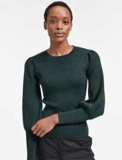 The Modern Femme Sales 13 Eva Wool Crew Neck Jumper - Dark Green