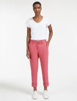 Clement Classic Wool Turn Up Trouser - Rose