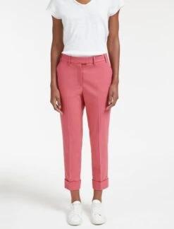 Clement Classic Wool Turn Up Trouser - Rose -The Modern Femme Sales AU22 TR10 CLEMENT ROSE LS 28744