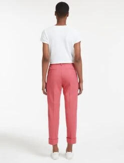 Clement Classic Wool Turn Up Trouser - Rose -The Modern Femme Sales AU22 TR10 CLEMENT ROSE LS 28774