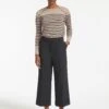 Turner Classic Wool Crop Wide Leg Trouser - Charcoal -The Modern Femme Sales AU22 TR42 TURNER CHARCOAL LS 28979