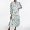 Zoe Maxi Dress - Cream Blue Deco Floral Print -The Modern Femme Sales AU23 D445 ZOE CREAMDECOFLORALPRINT 1664