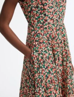 Sawyer Cotton Maxi Dress - Pink Blossom Print -The Modern Femme Sales AU23 D557 SAWYER PINKBLOSSOMPRINT LS 3638
