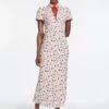 Jacquetta Maxi Dress - White Pink Deco Floral Print -The Modern Femme Sales AU23 D573 JACQUETTA WHITEDECOFLORALPRINT 1533