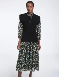 Janice Wool Round Neck Sleeveless Jumper - Black -The Modern Femme Sales AU23 K129 JANICE BLACK LS0854