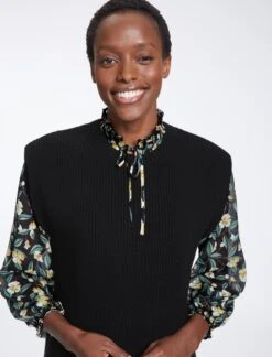 Janice Wool Round Neck Sleeveless Jumper - Black -The Modern Femme Sales AU23 K129 JANICE BLACK LS0879