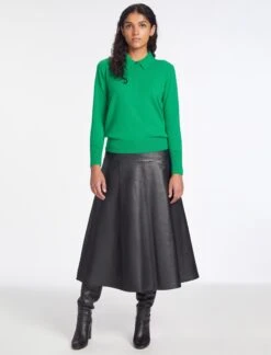Josie Cashmere Collared Jumper - Emerald Green -The Modern Femme Sales AU23 K142 JOSIE EMERALDGREEN LS 1379