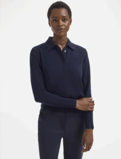 Josie Cashmere Collared Jumper - Navy -The Modern Femme Sales AU23 K142 JOSIE NAVY LS 608