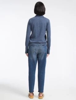 Josie Wool Collared Jumper - Denim Blue -The Modern Femme Sales AU23 K24 JOSIE DENIMBLUE LS 13747