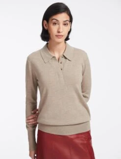 Josie Wool Collared Jumper - Taupe -The Modern Femme Sales AU23 K24 JOSIE TAUPE LS 12568