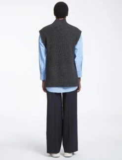 Janice Wool Funnel Neck Sleeveless Jumper - Dark Grey -The Modern Femme Sales AU23 K25 JANICE GREYMELANGE LS0054