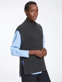 Janice Wool Funnel Neck Sleeveless Jumper - Dark Grey -The Modern Femme Sales AU23 K25 JANICE GREYMELANGE LS0064 192ca85d 035d 4899 ba9d ee42817644d9
