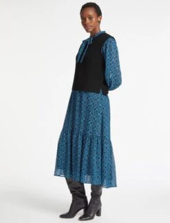 Janie Wool Round Neck Sleeveless Jumper - Black -The Modern Femme Sales AU23 K57 JANIE BLACK LS 3076