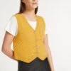 Wesley Cashmere Blend V Neck Waistcoat - Yellow -The Modern Femme Sales AU23 K82 WESLEY YELLOW LS 60132