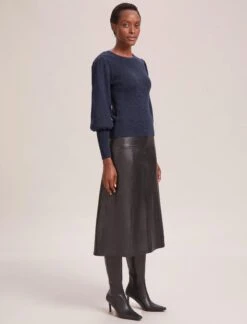 Eva Wool Crew Neck Jumper - Denim Blue -The Modern Femme Sales AU23 K88 EVA DENIMBLUE LS 41406