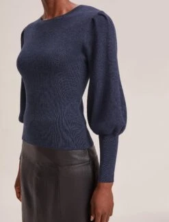 Eva Wool Crew Neck Jumper - Denim Blue -The Modern Femme Sales AU23 K88 EVA DENIMBLUE LS 41459
