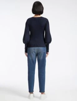 Eva Wool Crew Neck Jumper - Navy -The Modern Femme Sales AU23 K88 EVA NAVY LS 13688