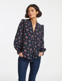 The Modern Femme Sales -The Modern Femme Sales AU23 S46 STELLA NAVYPINKPOSYPRINT LS 15514