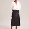 Tiana Leather Midi Skirt - Black -The Modern Femme Sales AU23 SK119 TIANA BLACK LS 41774