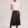 Sierra Leather A Line Maxi Skirt - Black -The Modern Femme Sales AU23 SK166 SIERRA BLACK LS 41984