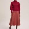 Sierra Leather A Line Maxi Skirt - Red -The Modern Femme Sales AU23 SK166 SIERRA RED LS 40768