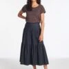 Sylvia Cotton Twill Maxi Skirt - Navy -The Modern Femme Sales AU23 SK170 SYLVIA NAVY LS 500