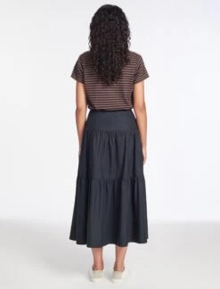 Sylvia Cotton Twill Maxi Skirt - Navy -The Modern Femme Sales AU23 SK170 SYLVIA NAVY LS 529