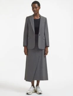 Layla Wool Maxi Wrap Skirt - Mid Grey -The Modern Femme Sales AU23 SK178 LAYLA MIDGREY LS 690 f9cf232e 36fb 49f6 88af 9316c3776113