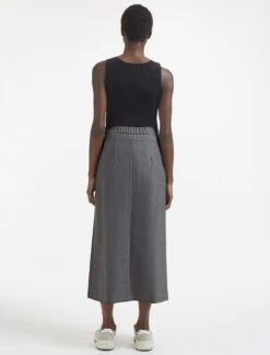 Layla Wool Maxi Wrap Skirt - Mid Grey -The Modern Femme Sales AU23 SK178 LAYLA MIDGREY LS 739