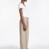 Tamara Cotton Twill Wide Leg Trouser - Beige -The Modern Femme Sales AU23 TR579 TAMARA BEIGE 1824