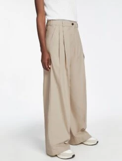 Tamara Cotton Twill Wide Leg Trouser - Beige -The Modern Femme Sales AU23 TR579 TAMARA BEIGE 1849