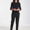 Clement New Wool Turn Up Trouser - Black -The Modern Femme Sales AU23 TR76 CLEMENT BLACK LS 1720