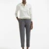 Clement New Wool Easy Waist Turn Up Trouser - Mid Grey -The Modern Femme Sales AU23 TR77 CLEMENT MIDGREY LS 409