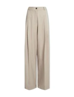 Tamara Cotton Twill Wide Leg Trouser - Beige -The Modern Femme Sales AU23 TR79 TAMARA BEIGEKHAKI CO
