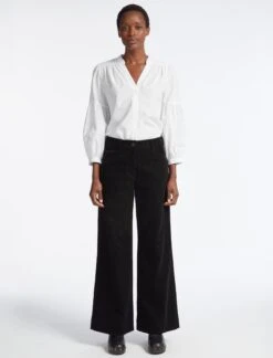 Hayden Corduroy Wide Leg Trouser - Black -The Modern Femme Sales AU23 TR82 HAYDEN BLACK LS 3949