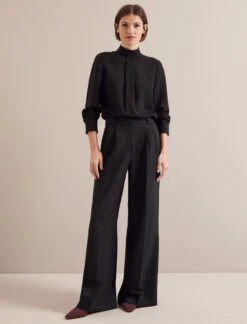 Riley Funnel Neck Blouse - Black -The Modern Femme Sales AU24 B6 RILEY BLACK LS 23952