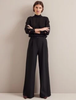 Riley Funnel Neck Blouse - Black -The Modern Femme Sales AU24 B6 RILEY BLACK LS 24010