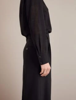 Riley Funnel Neck Blouse - Black -The Modern Femme Sales AU24 B6 RILEY BLACK LS 24138