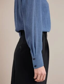 Riley Funnel Neck Blouse - Cornflower Blue -The Modern Femme Sales AU24 B6 RILEY CORNFLOWERBLUE LS 24462